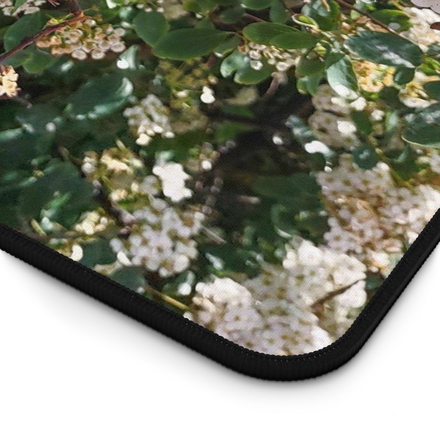 White and Yellow Flowers - Desk Mat