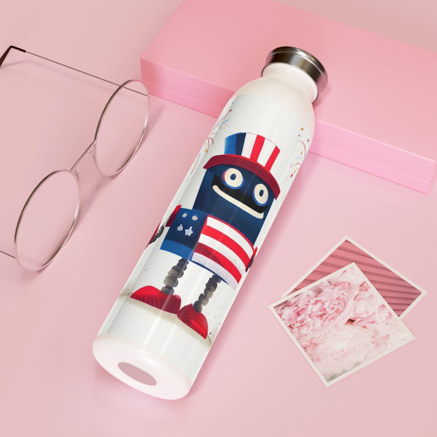 Fireworks Robot - Slim Water Bottle