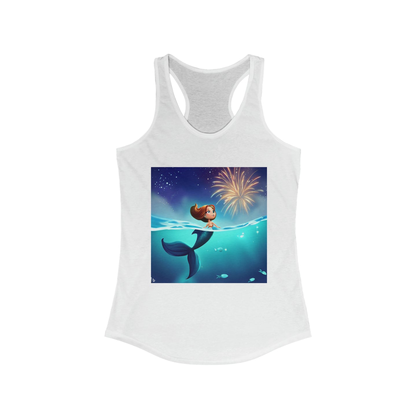 Mermaid Watching Fireworks - Women's Ideal Racerback Tank