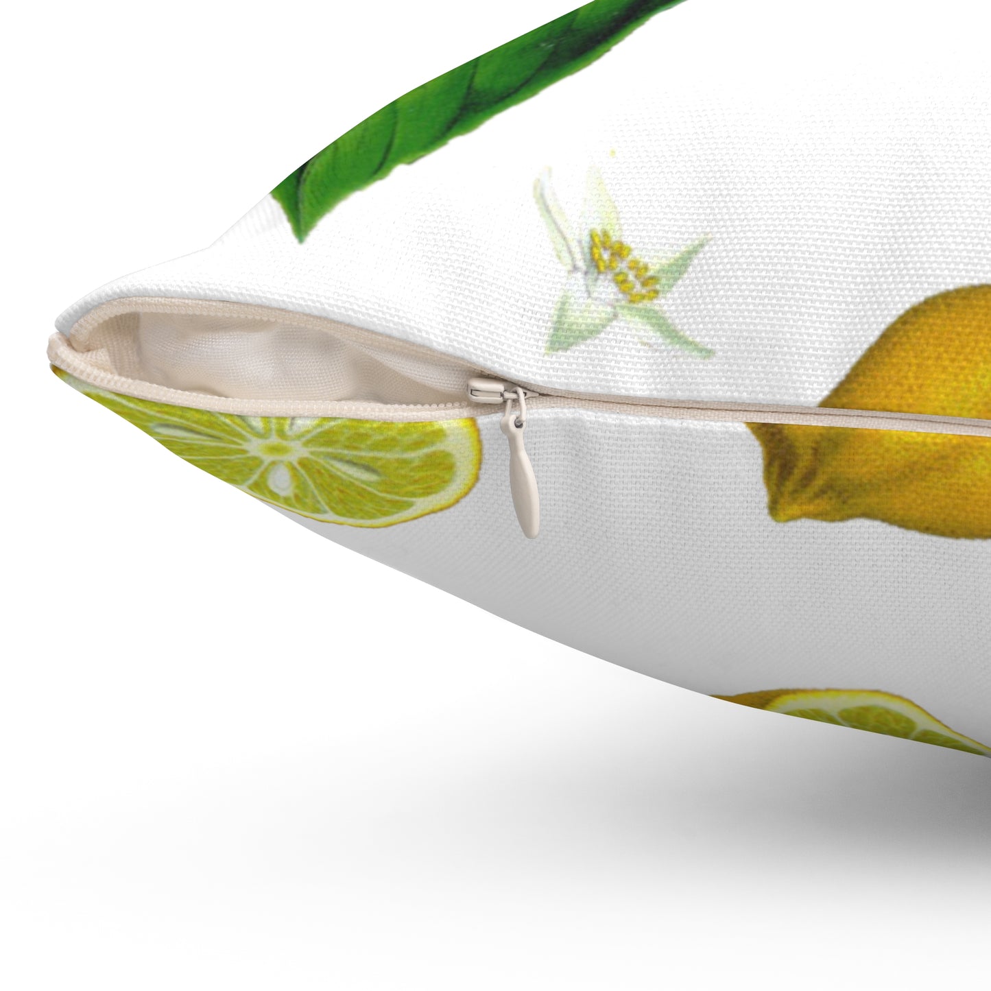 Lemons and Blooms Vintage Spun Polyester Square Pillow