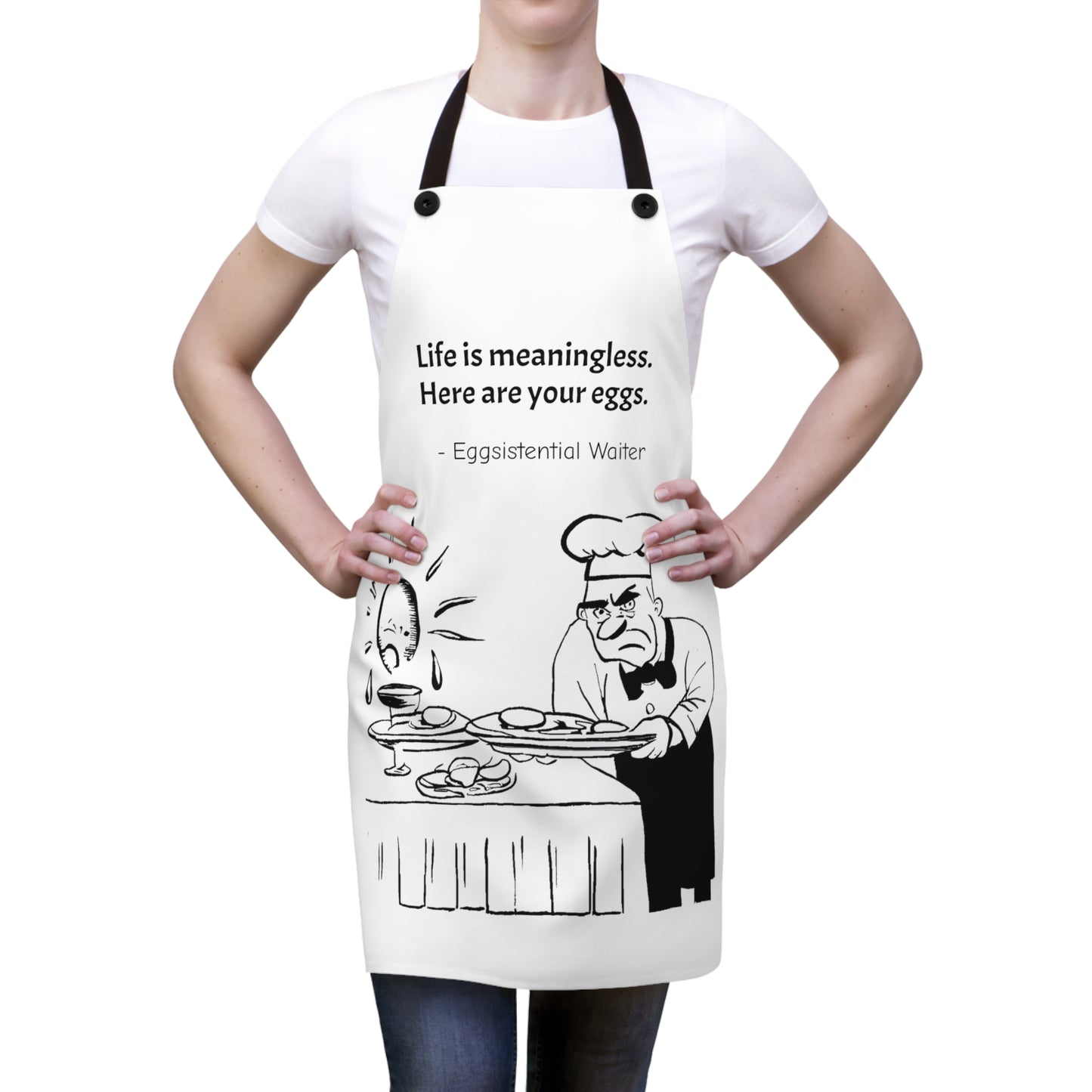Existential Waiter, Here's Your Eggs - Apron (AOP)