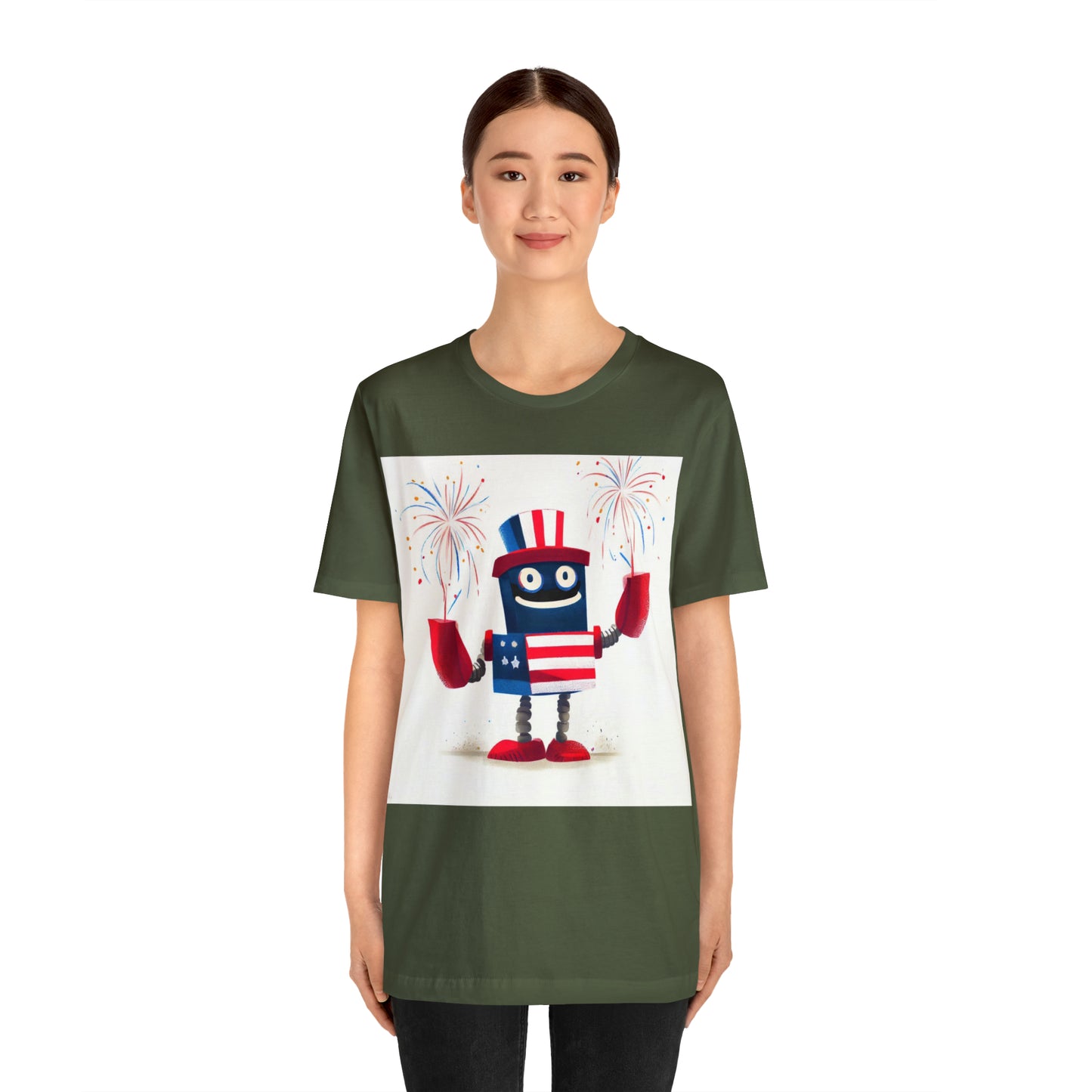 Fireworks Robot - Unisex Jersey Short Sleeve Tee