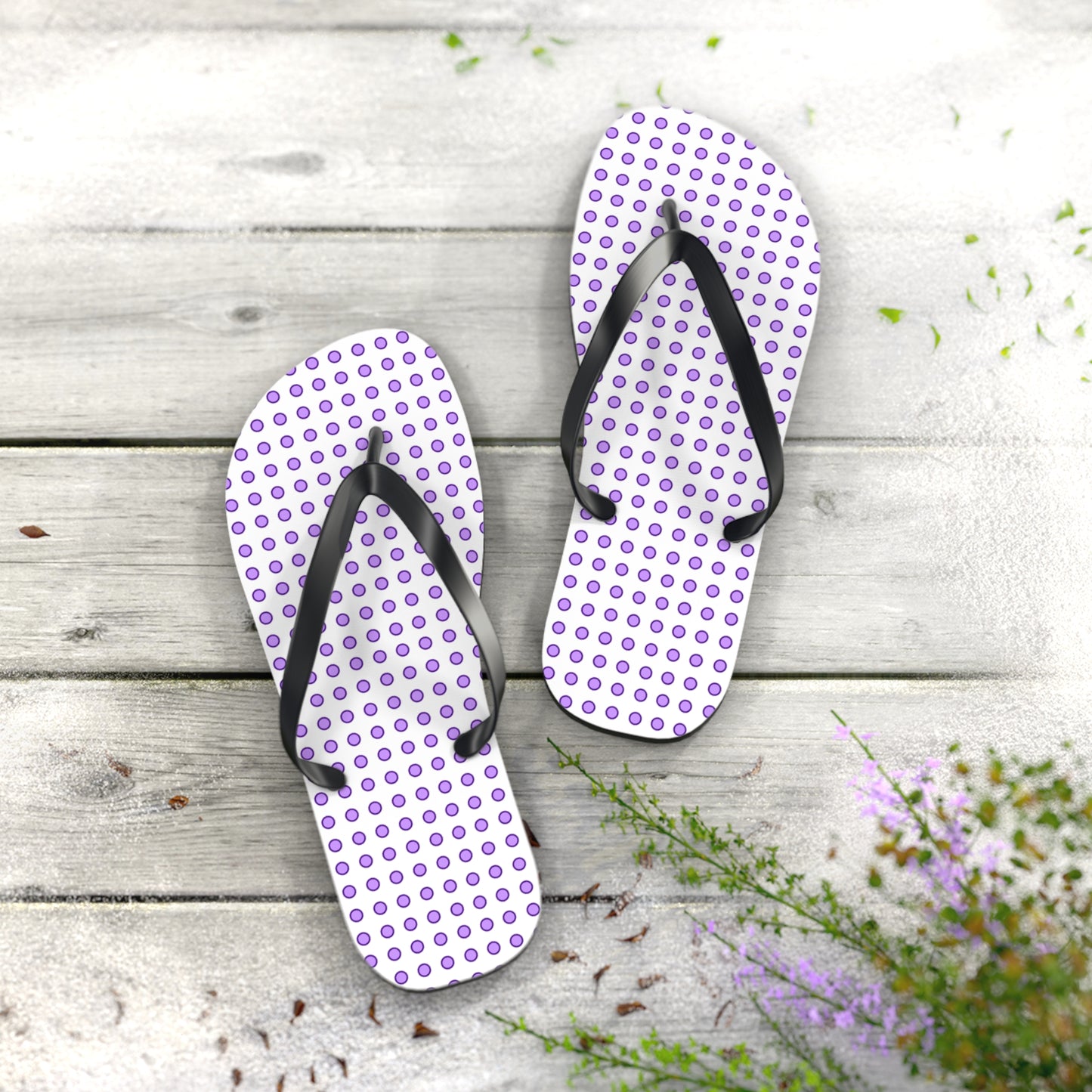 Purple Dots - Flip Flops