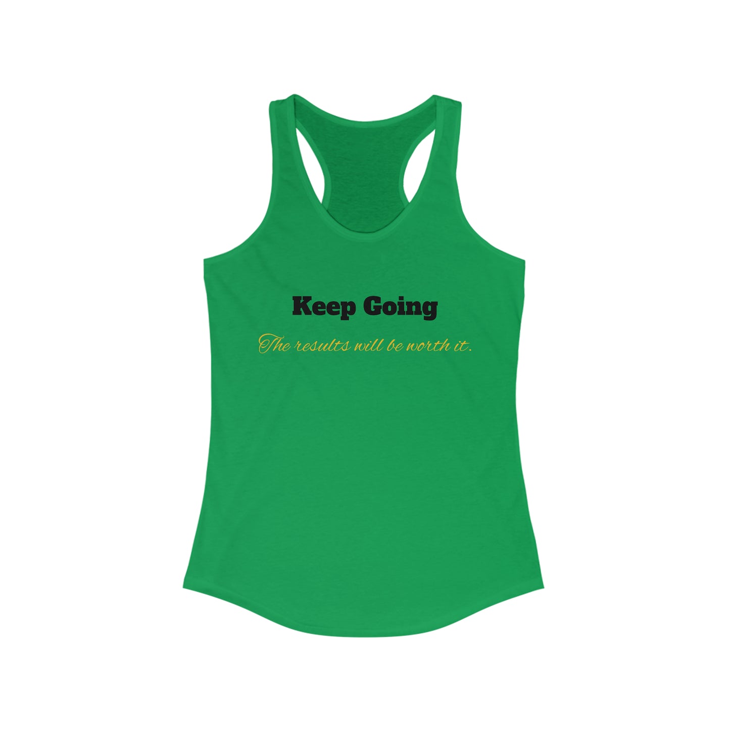 Keep Going, The results will be worth it - Women's Ideal Racerback Tank