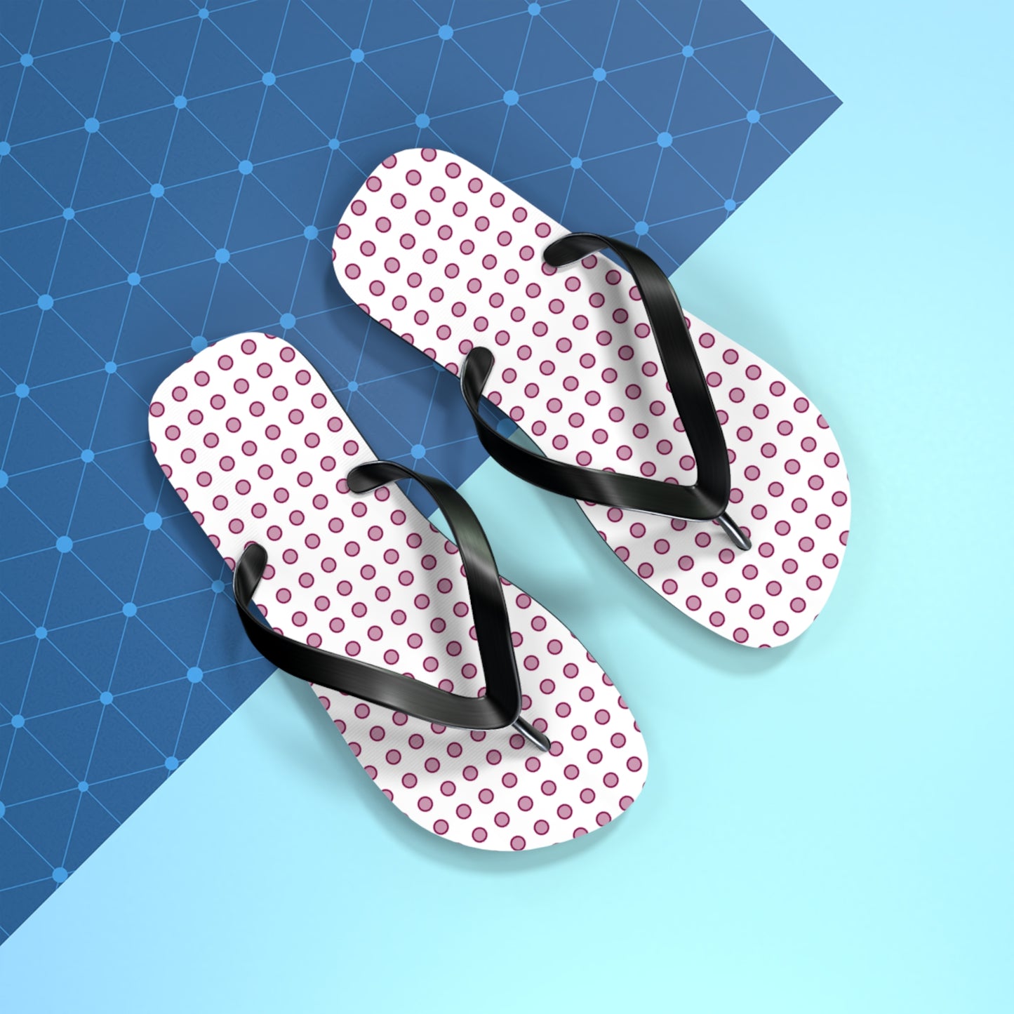 Magenta Dots - Flip Flops