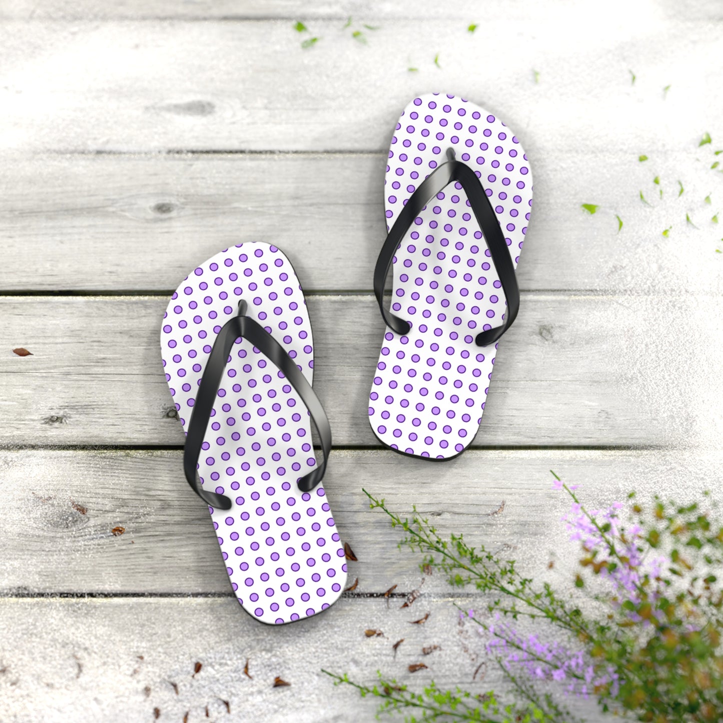 Purple Dots - Flip Flops