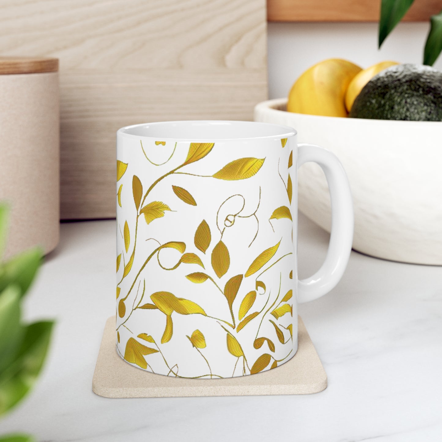 Golden Leaves - Ceramic Mug 11oz