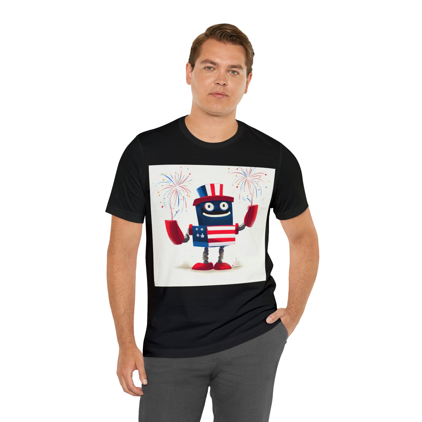 Fireworks Robot - Unisex Jersey Short Sleeve Tee