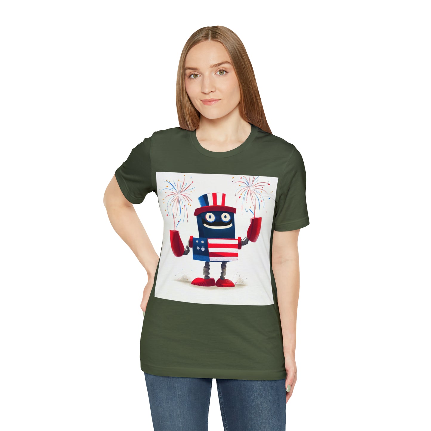 Fireworks Robot - Unisex Jersey Short Sleeve Tee