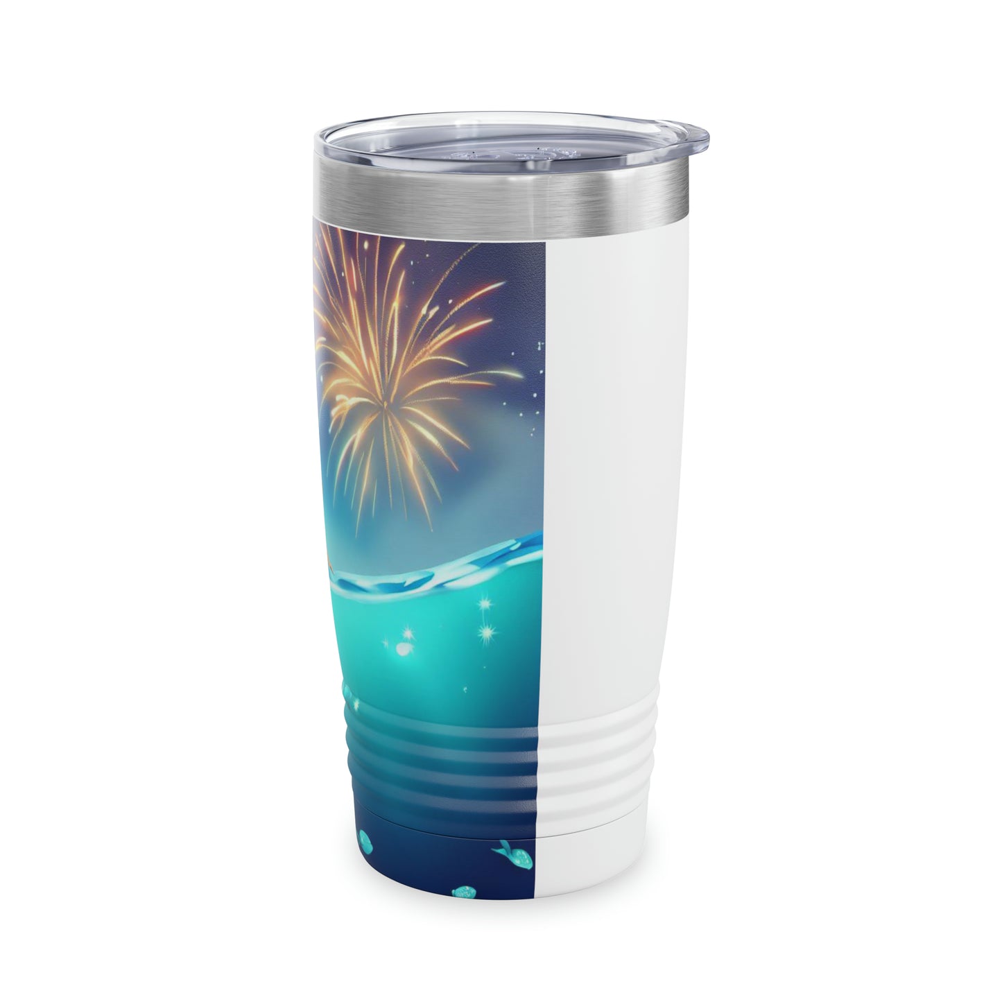 Mermaid Watching Fireworks - Ringneck Tumbler, 20oz