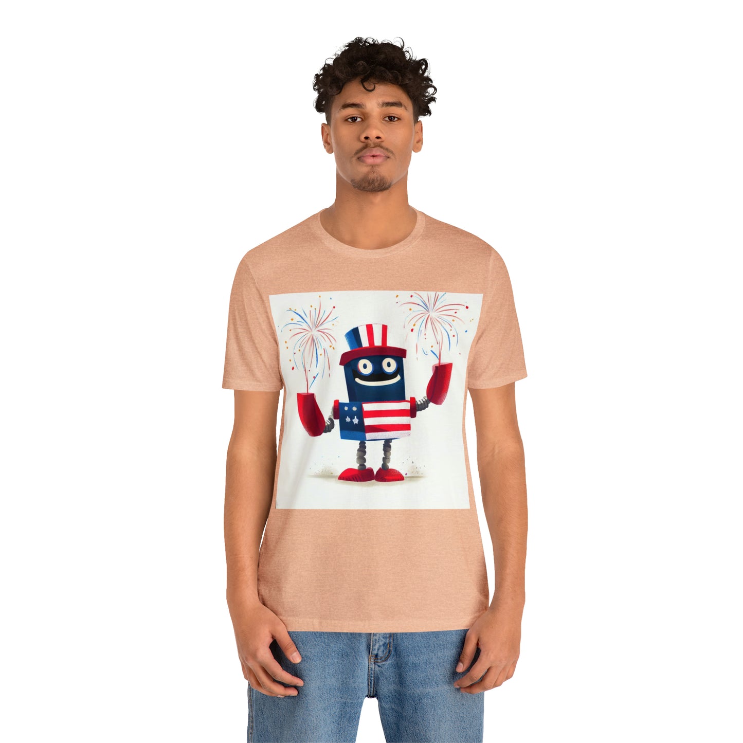 Fireworks Robot - Unisex Jersey Short Sleeve Tee