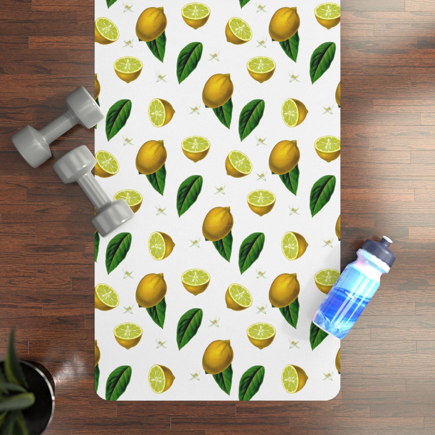 Lemons and Blooms Vintage Rubber Yoga Mat