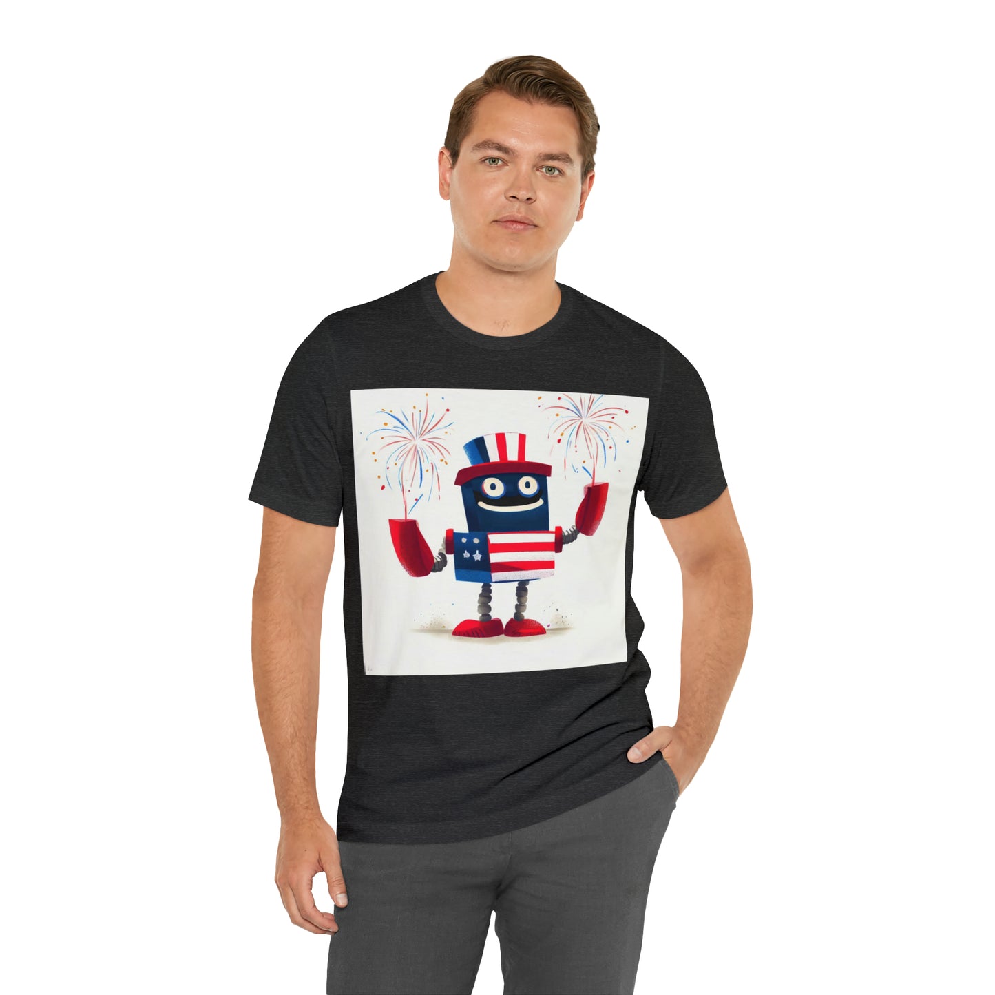 Fireworks Robot - Unisex Jersey Short Sleeve Tee