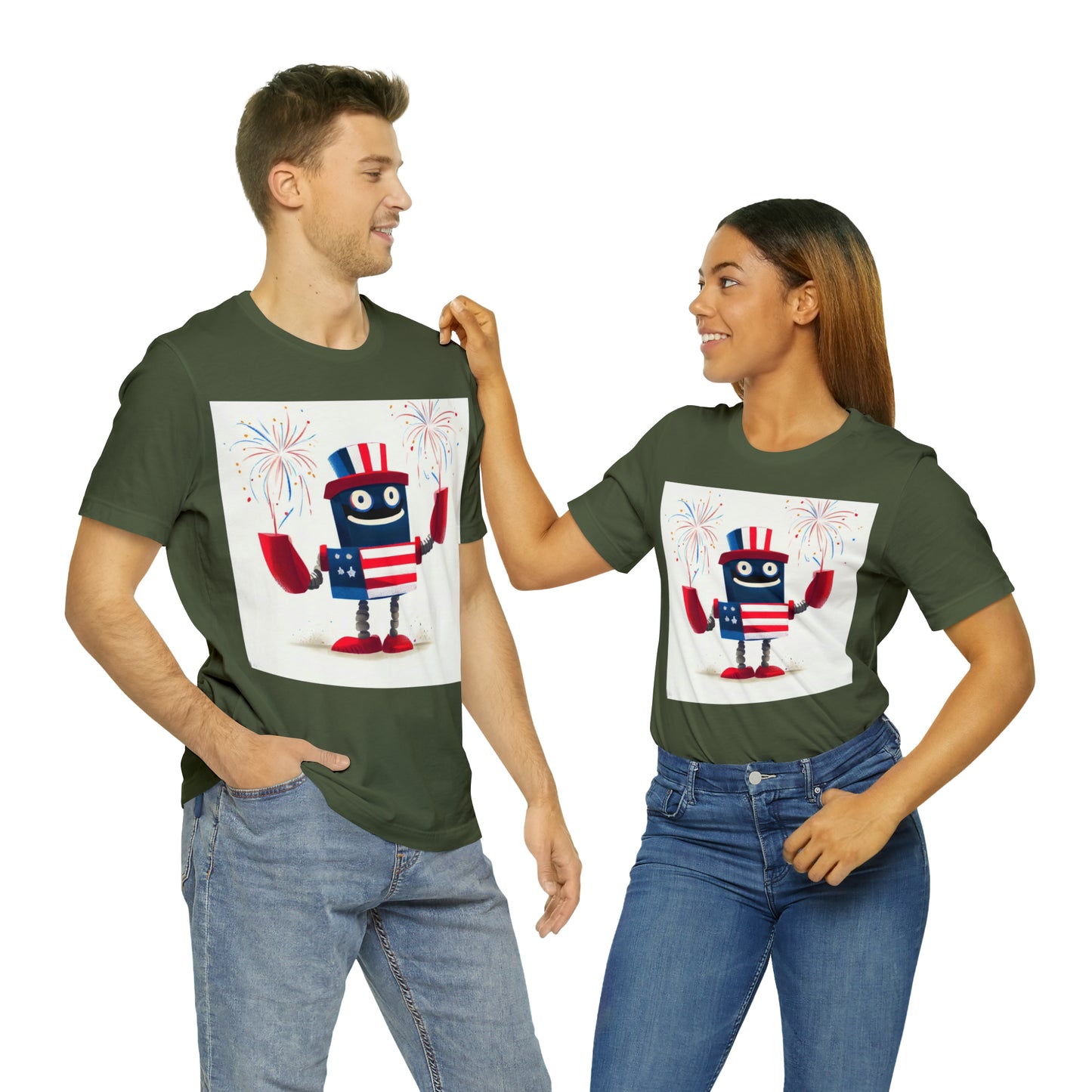 Fireworks Robot - Unisex Jersey Short Sleeve Tee