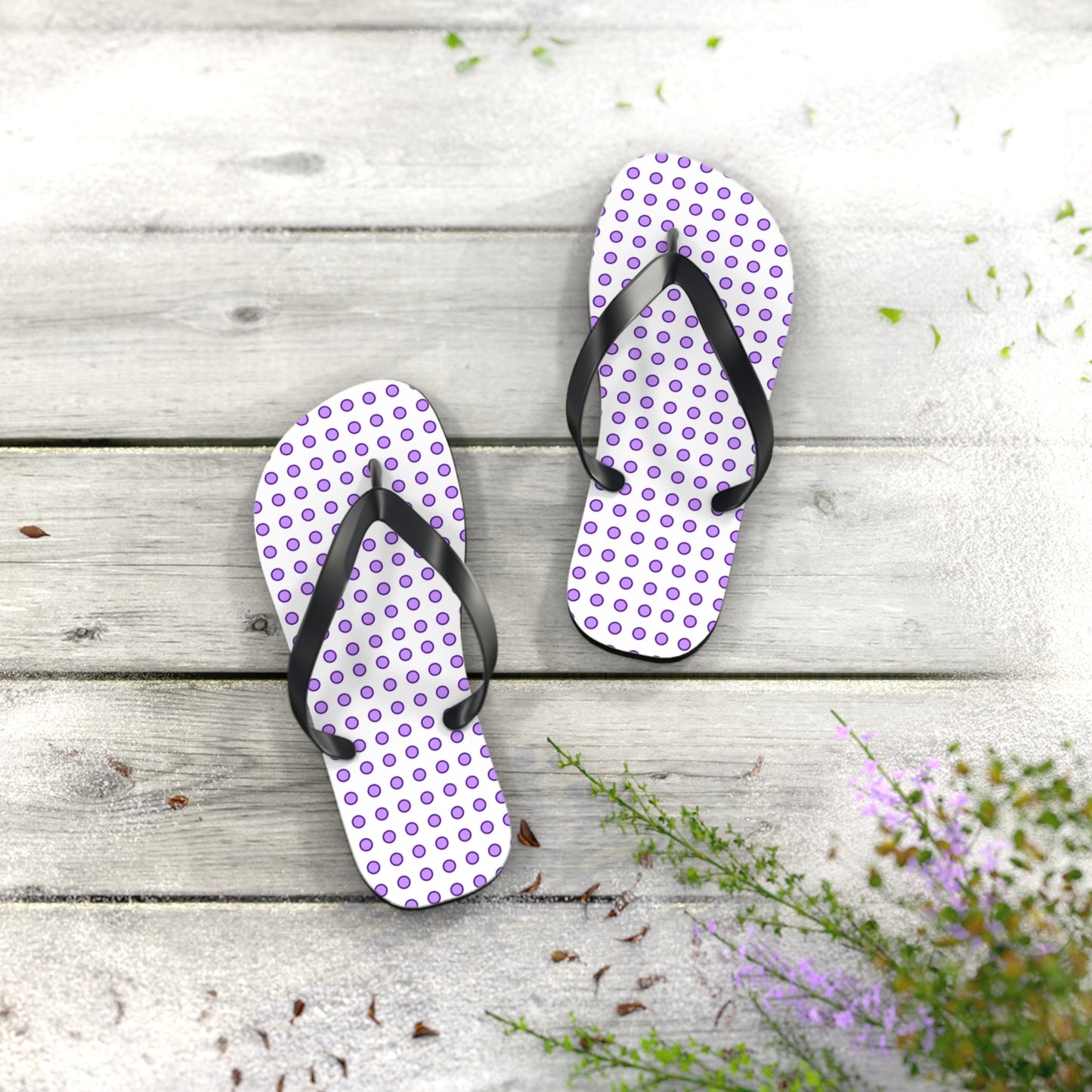 Purple Dots - Flip Flops