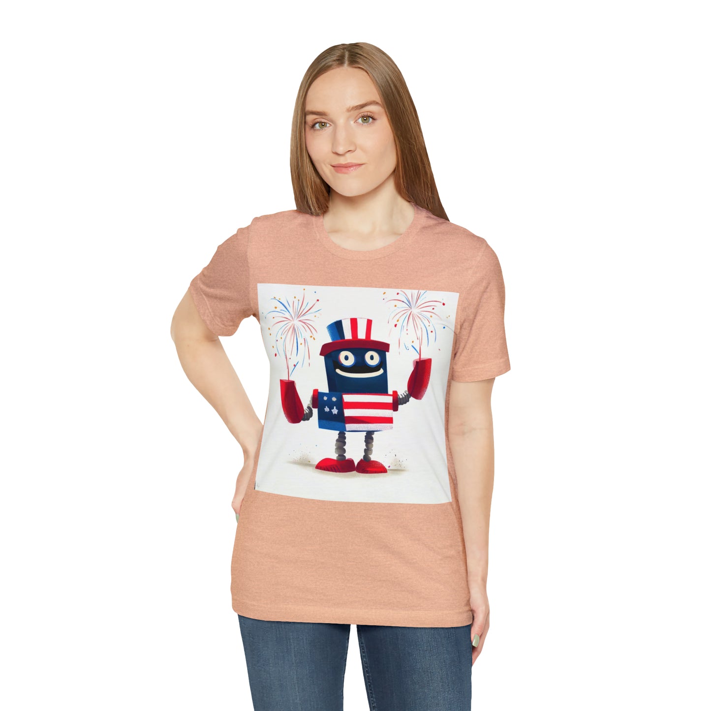 Fireworks Robot - Unisex Jersey Short Sleeve Tee