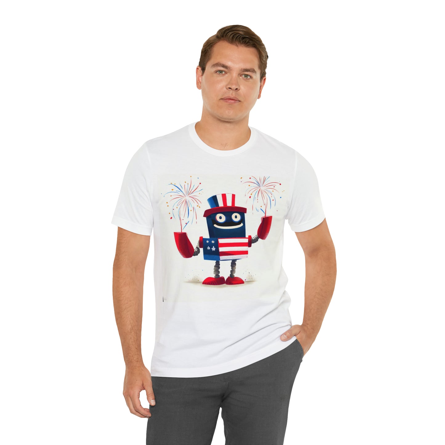 Fireworks Robot - Unisex Jersey Short Sleeve Tee