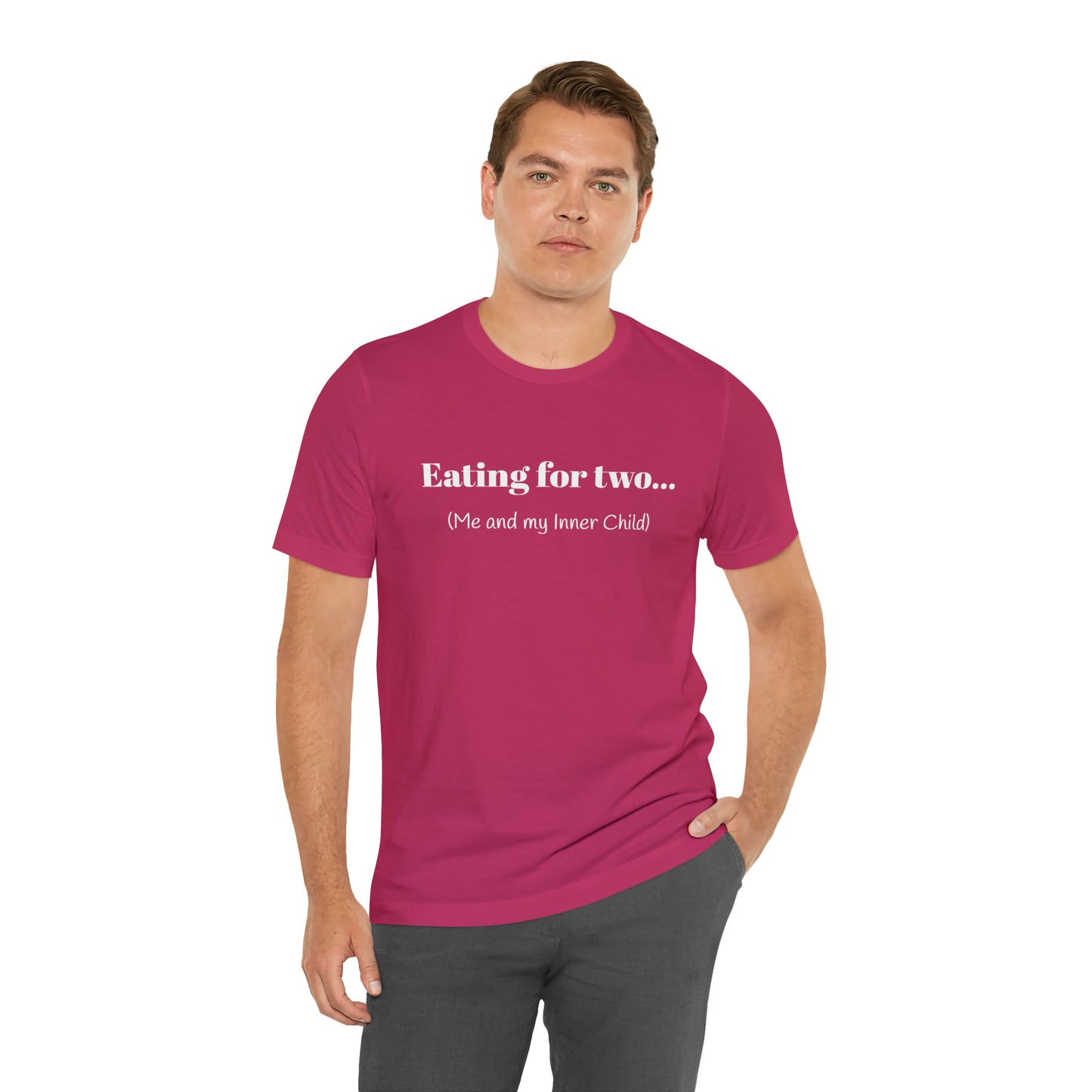 Eating for two... Me and my Inner Child - Unisex Jersey Short Sleeve Tee