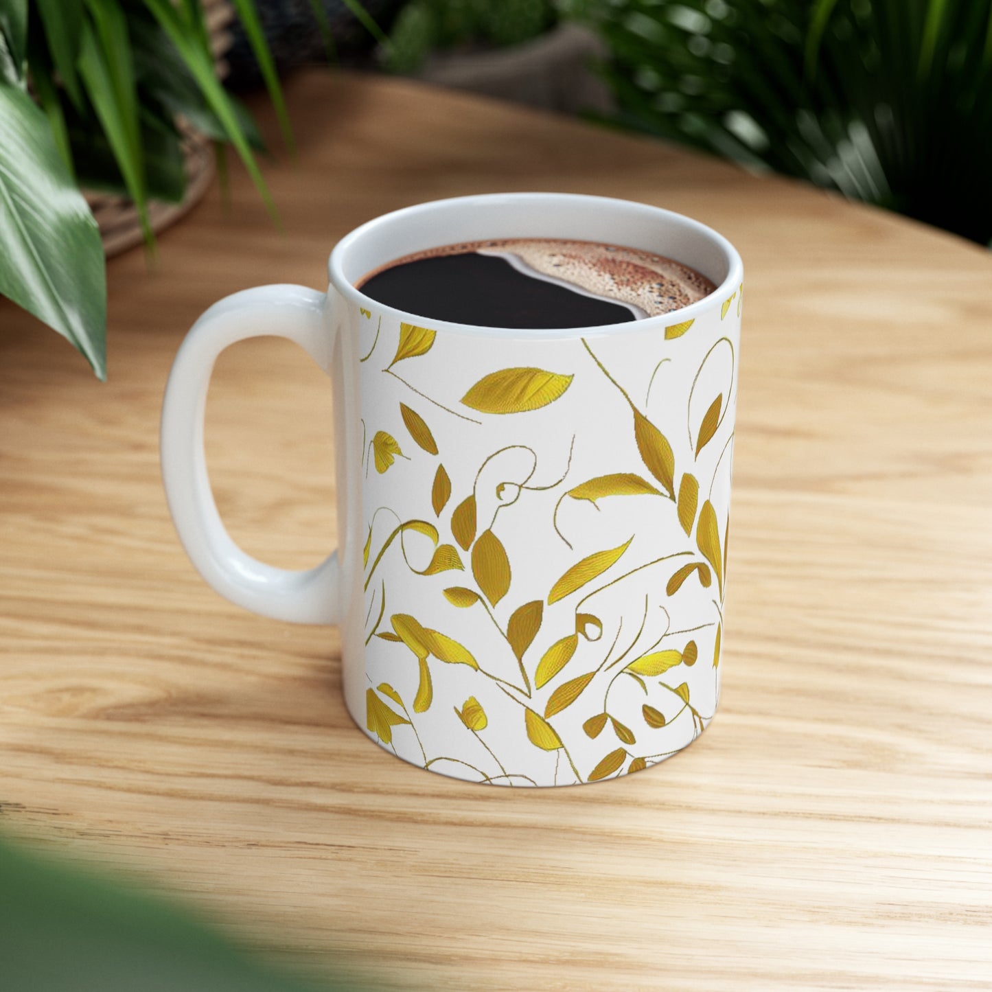 Golden Leaves - Ceramic Mug 11oz