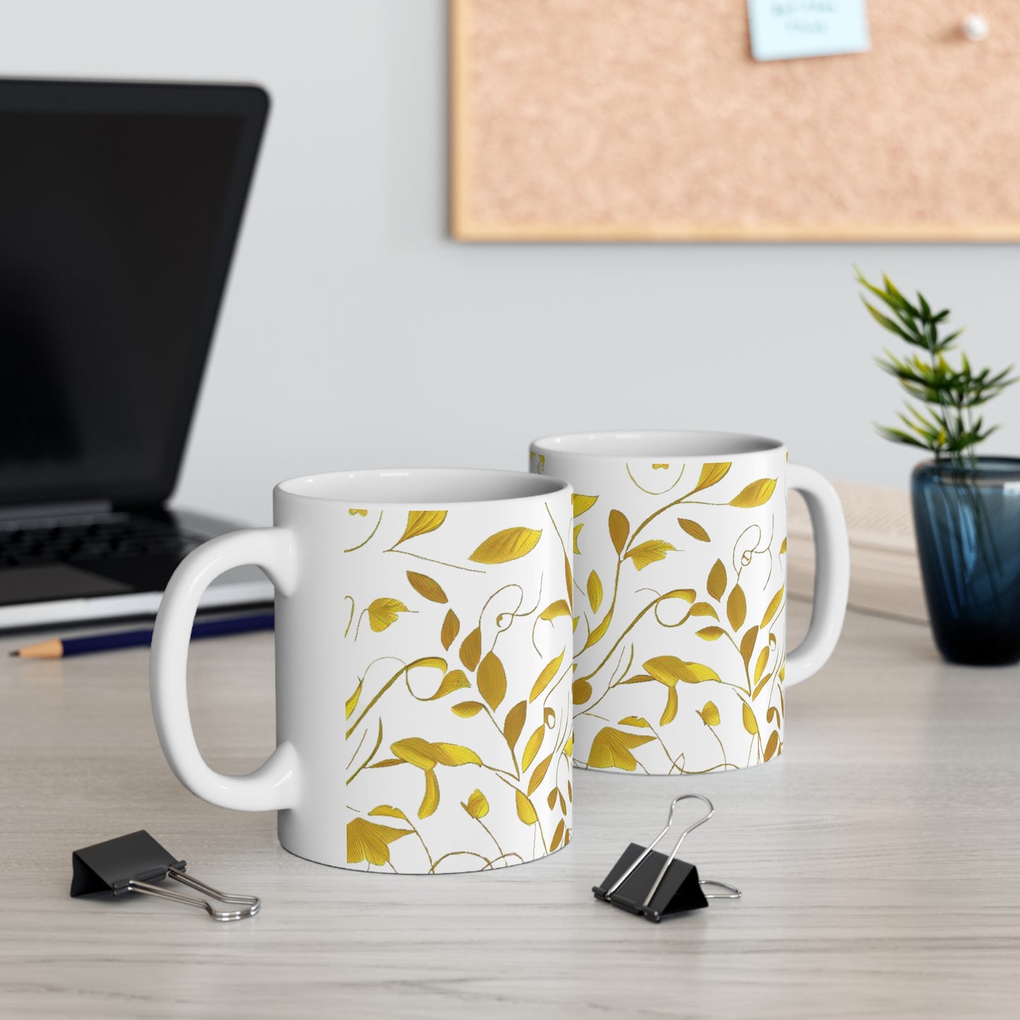 Golden Leaves - Ceramic Mug 11oz