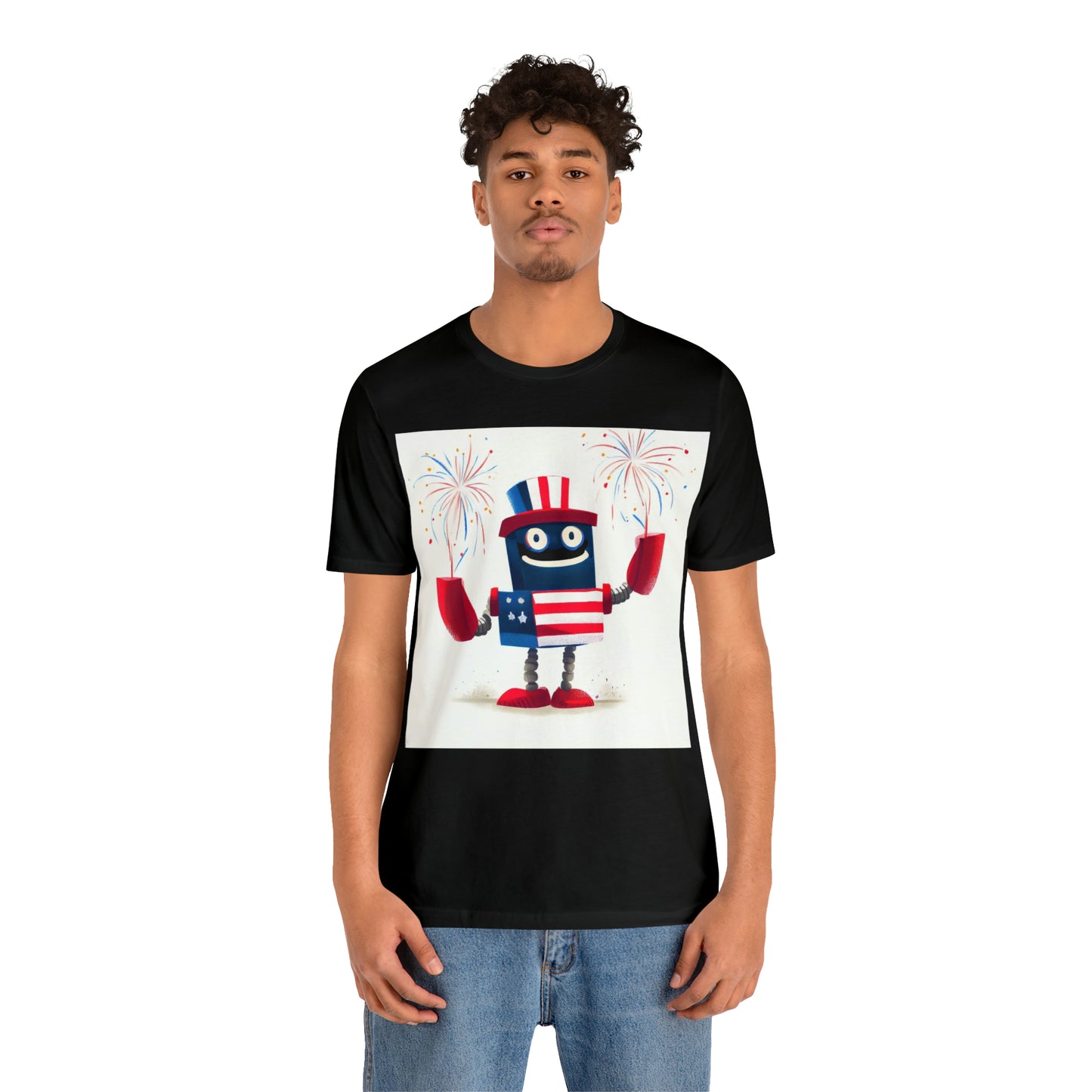 Fireworks Robot - Unisex Jersey Short Sleeve Tee