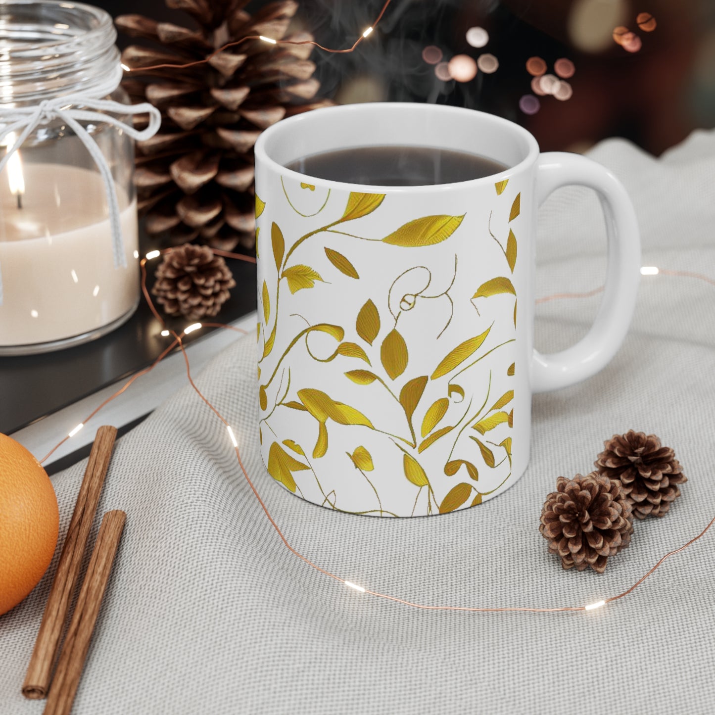 Golden Leaves - Ceramic Mug 11oz