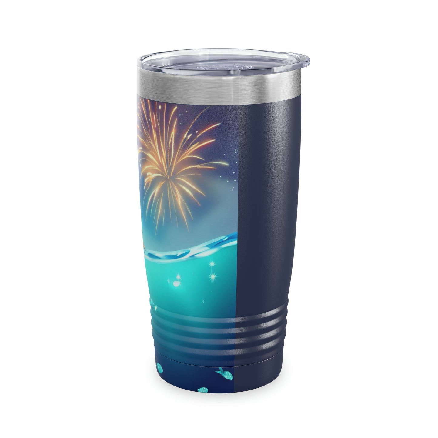 Mermaid Watching Fireworks - Ringneck Tumbler, 20oz