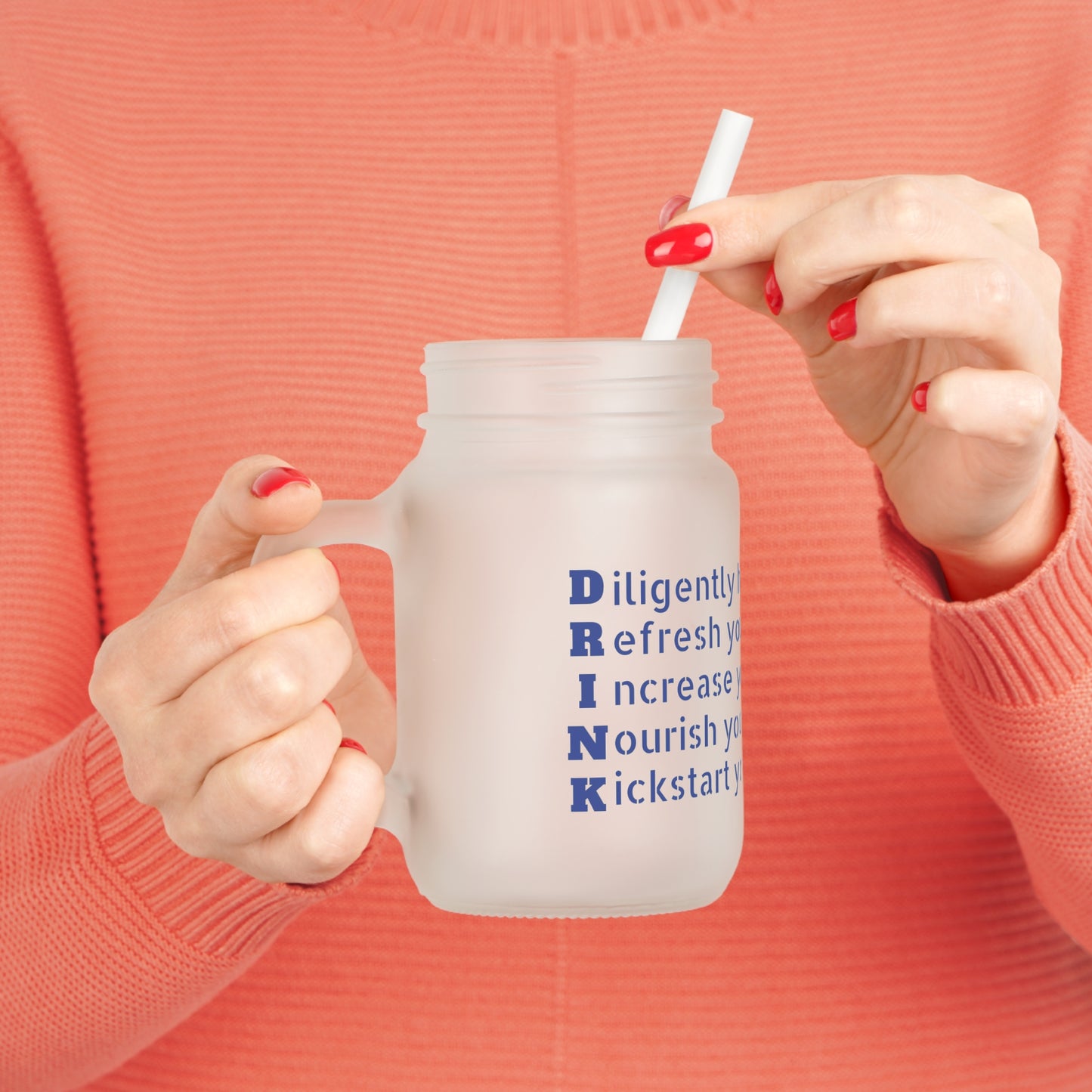 DRINK - Mason Jar with lid and straw