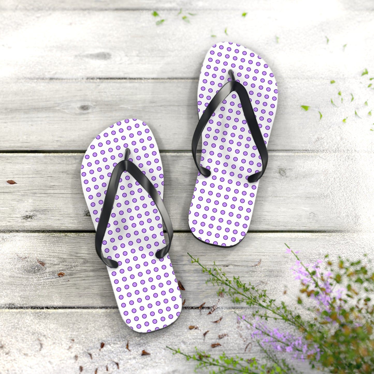 Purple Dots - Flip Flops