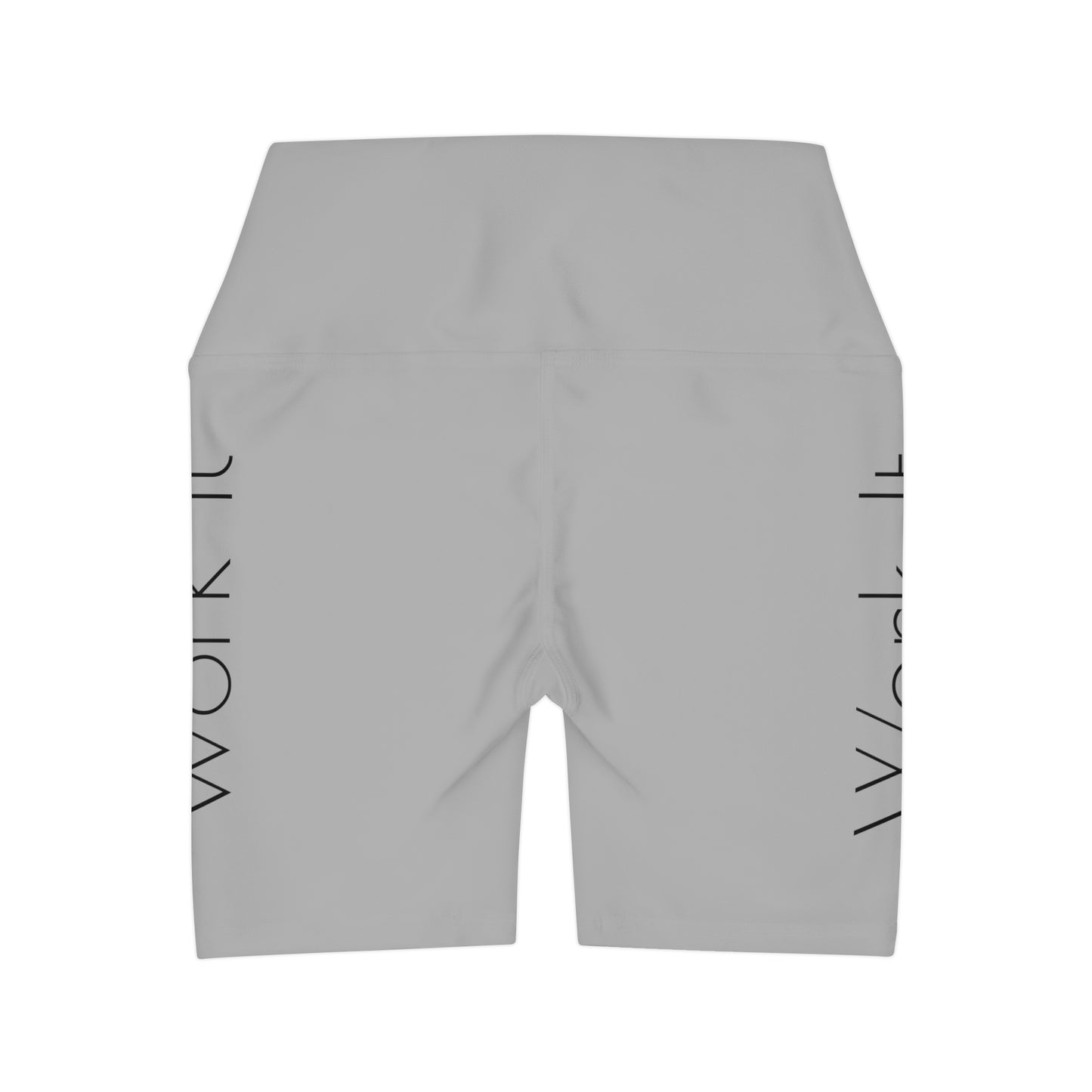 Work It - Light Grey High Waisted Yoga Shorts (AOP)