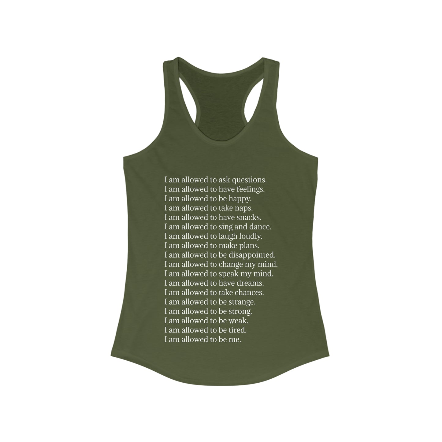 I Am Allowed (just text) - Women's Ideal Racerback Tank