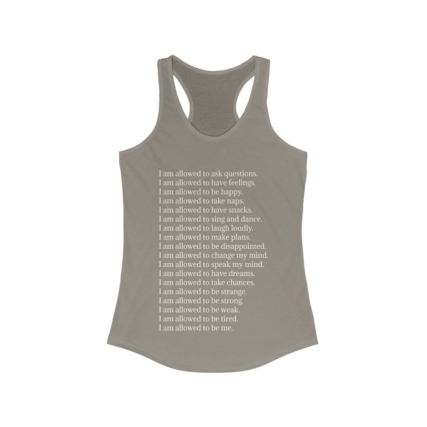 I Am Allowed (just text) - Women's Ideal Racerback Tank