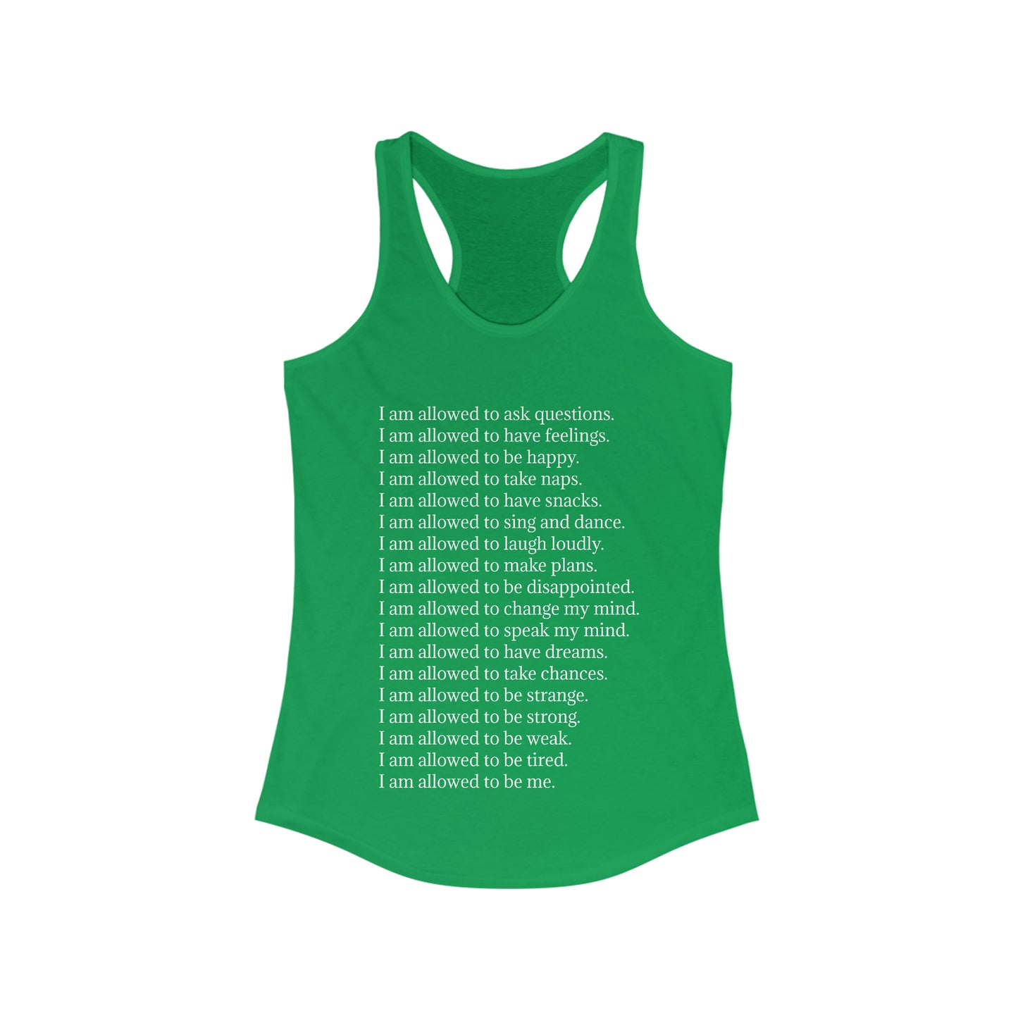 I Am Allowed (just text) - Women's Ideal Racerback Tank