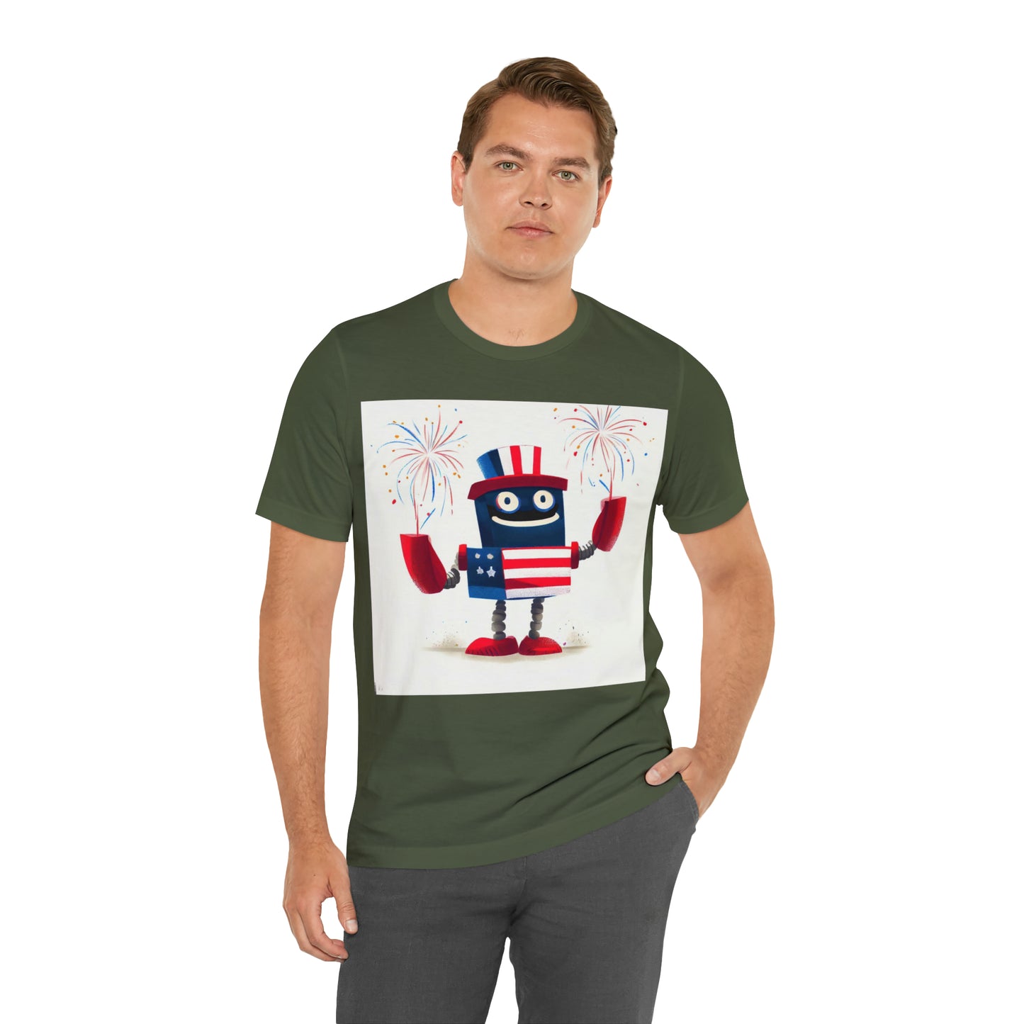 Fireworks Robot - Unisex Jersey Short Sleeve Tee