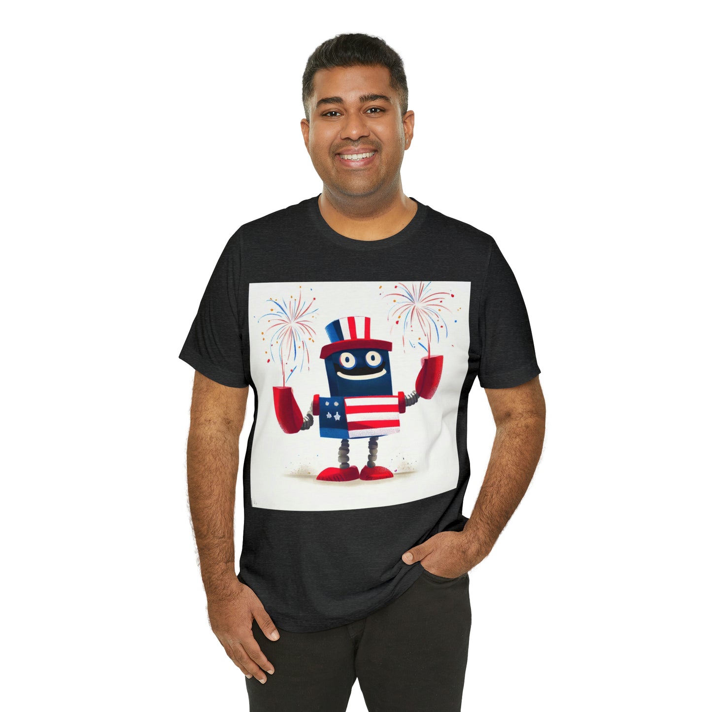 Fireworks Robot - Unisex Jersey Short Sleeve Tee