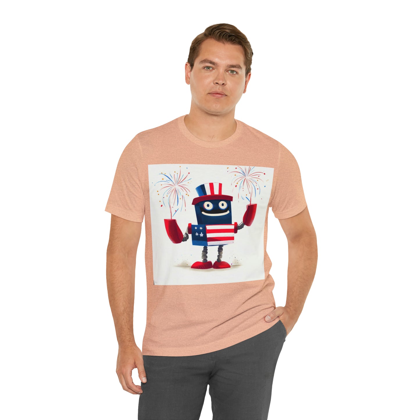 Fireworks Robot - Unisex Jersey Short Sleeve Tee