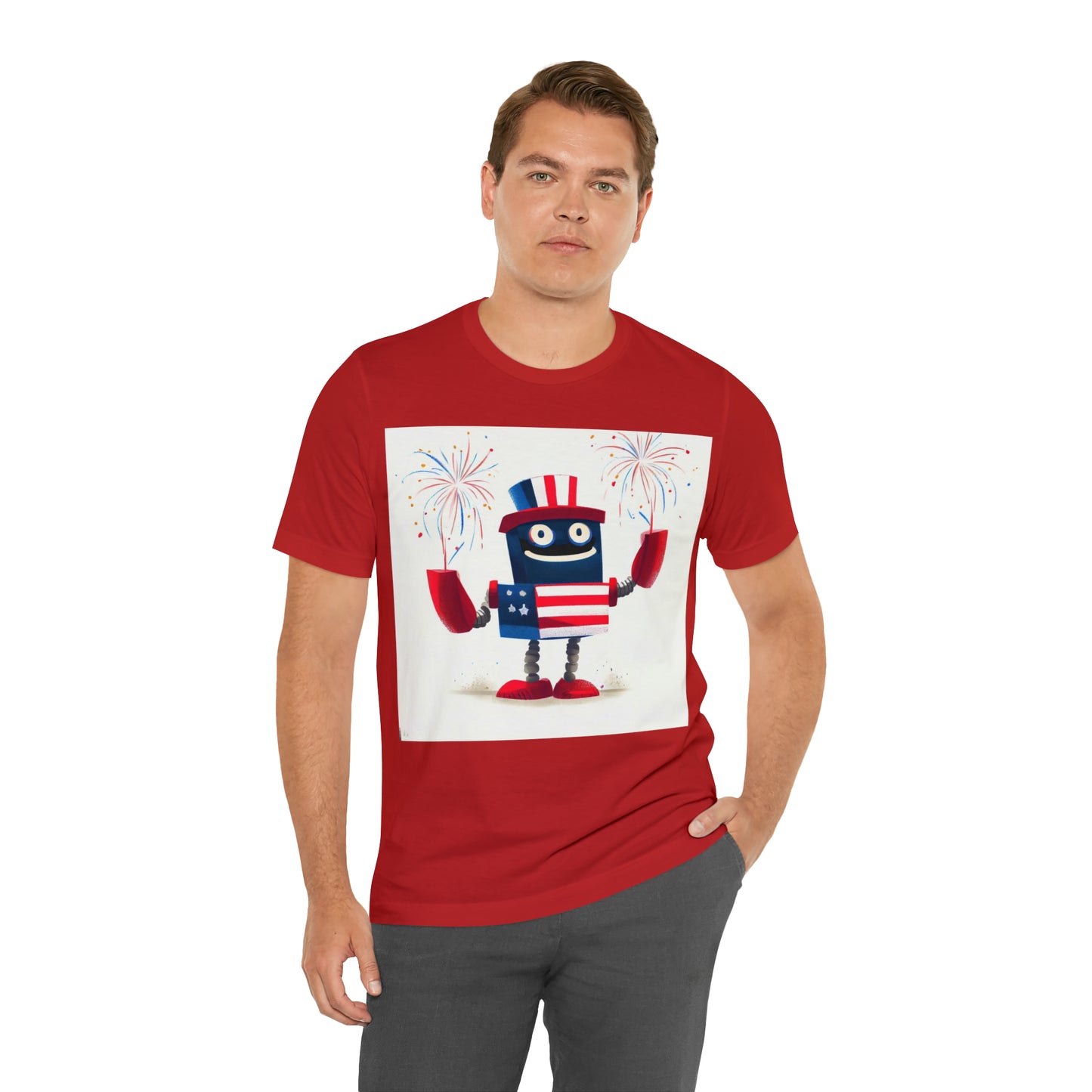 Fireworks Robot - Unisex Jersey Short Sleeve Tee