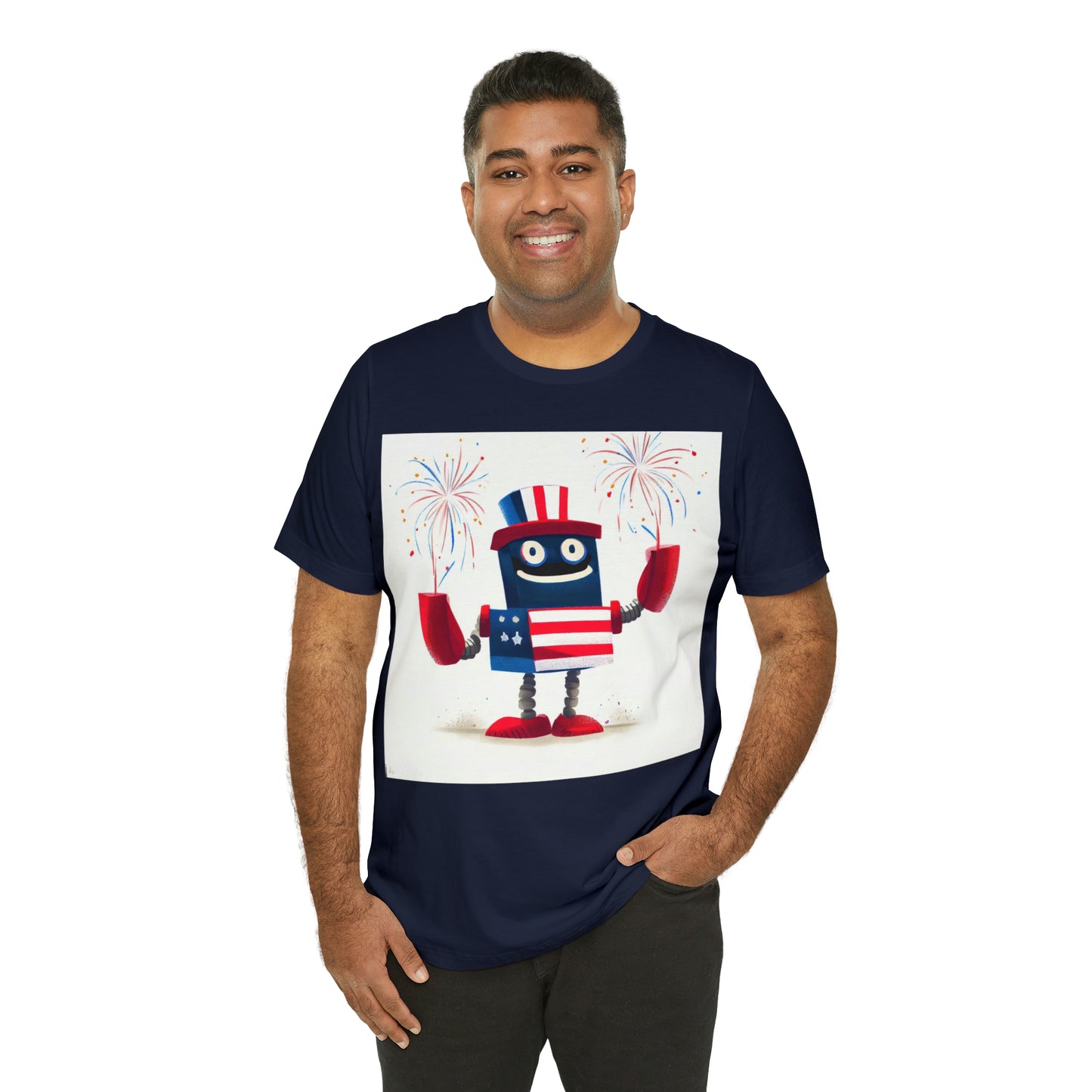 Fireworks Robot - Unisex Jersey Short Sleeve Tee