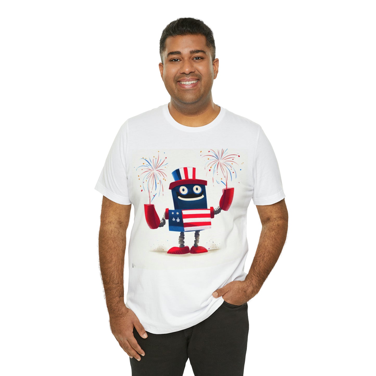 Fireworks Robot - Unisex Jersey Short Sleeve Tee