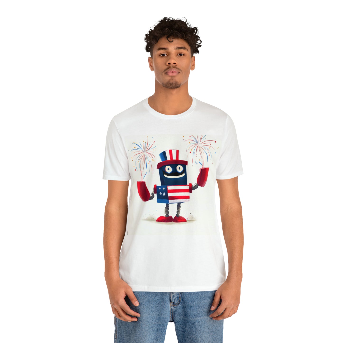 Fireworks Robot - Unisex Jersey Short Sleeve Tee