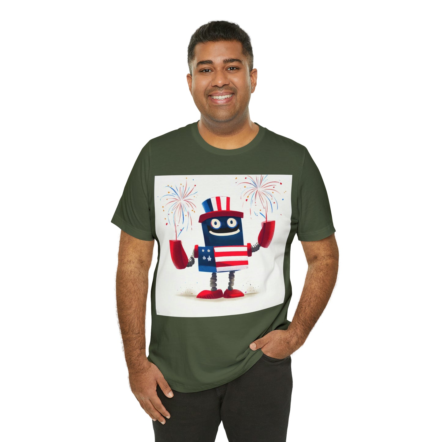 Fireworks Robot - Unisex Jersey Short Sleeve Tee