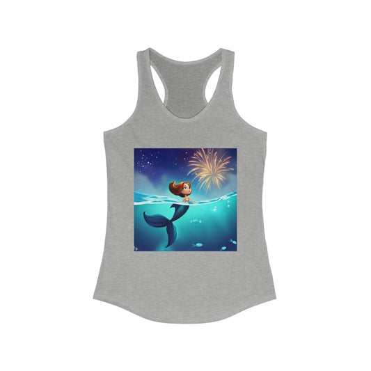 Mermaid Watching Fireworks - Women's Ideal Racerback Tank