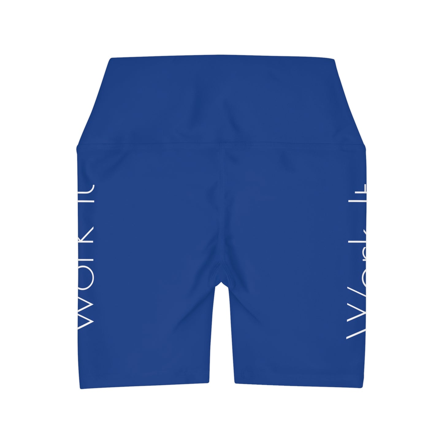 Work It - Blue High Waisted Yoga Shorts (AOP)