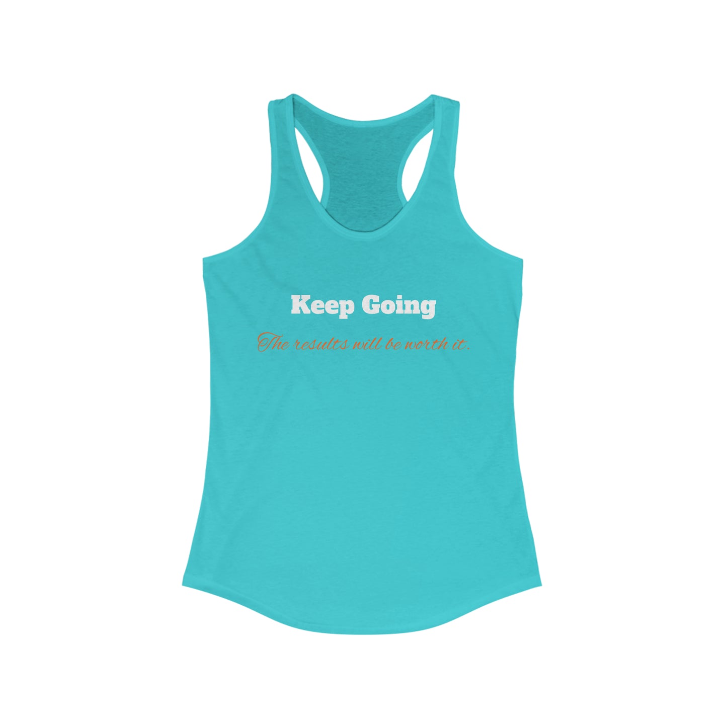 Keep Going, The results will be worth it - Women's Ideal Racerback Tank