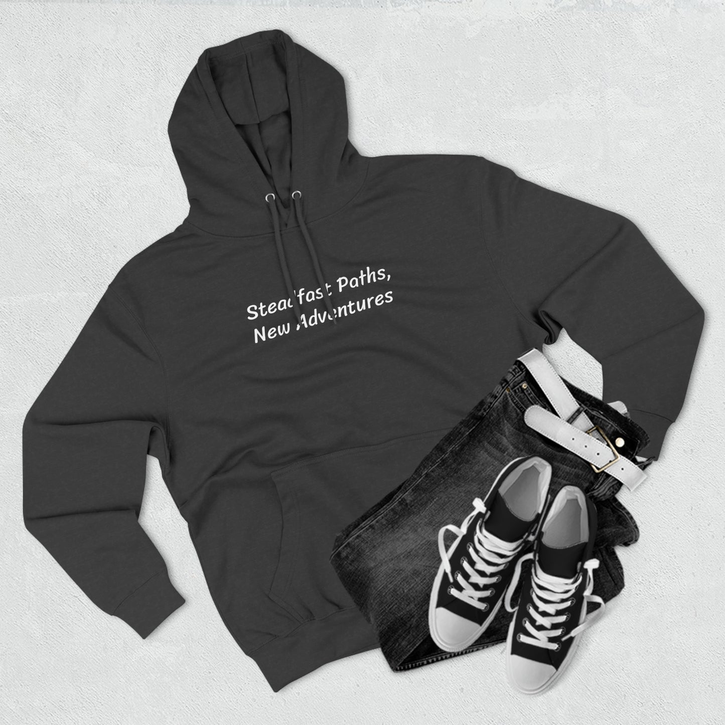 Steadfast Paths, New Adventures - Three-Panel Fleece Hoodie