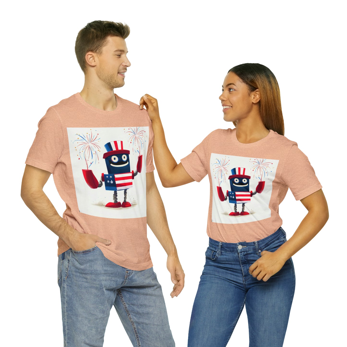 Fireworks Robot - Unisex Jersey Short Sleeve Tee