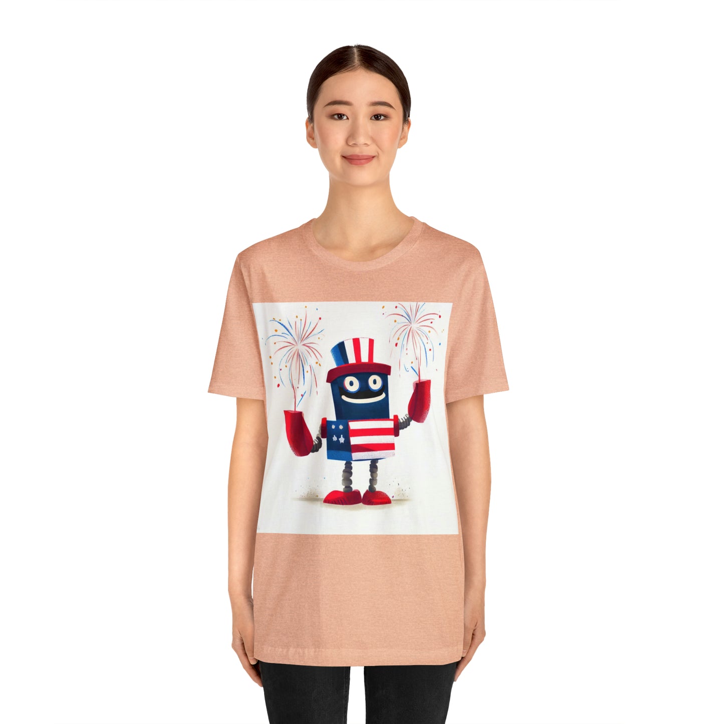 Fireworks Robot - Unisex Jersey Short Sleeve Tee