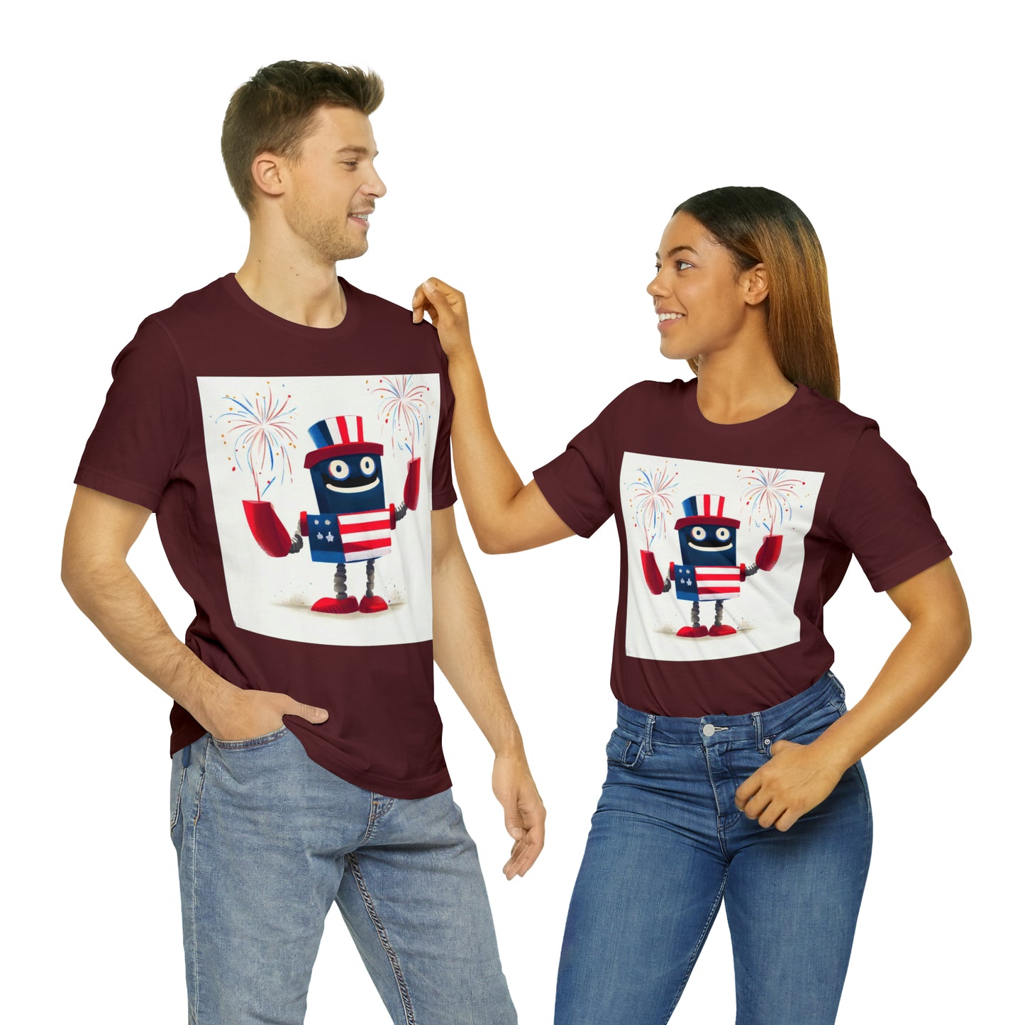 Fireworks Robot - Unisex Jersey Short Sleeve Tee