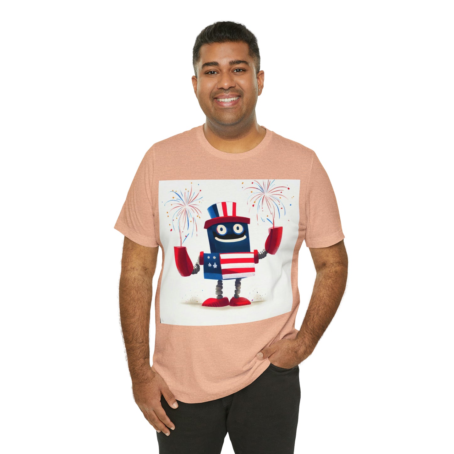 Fireworks Robot - Unisex Jersey Short Sleeve Tee