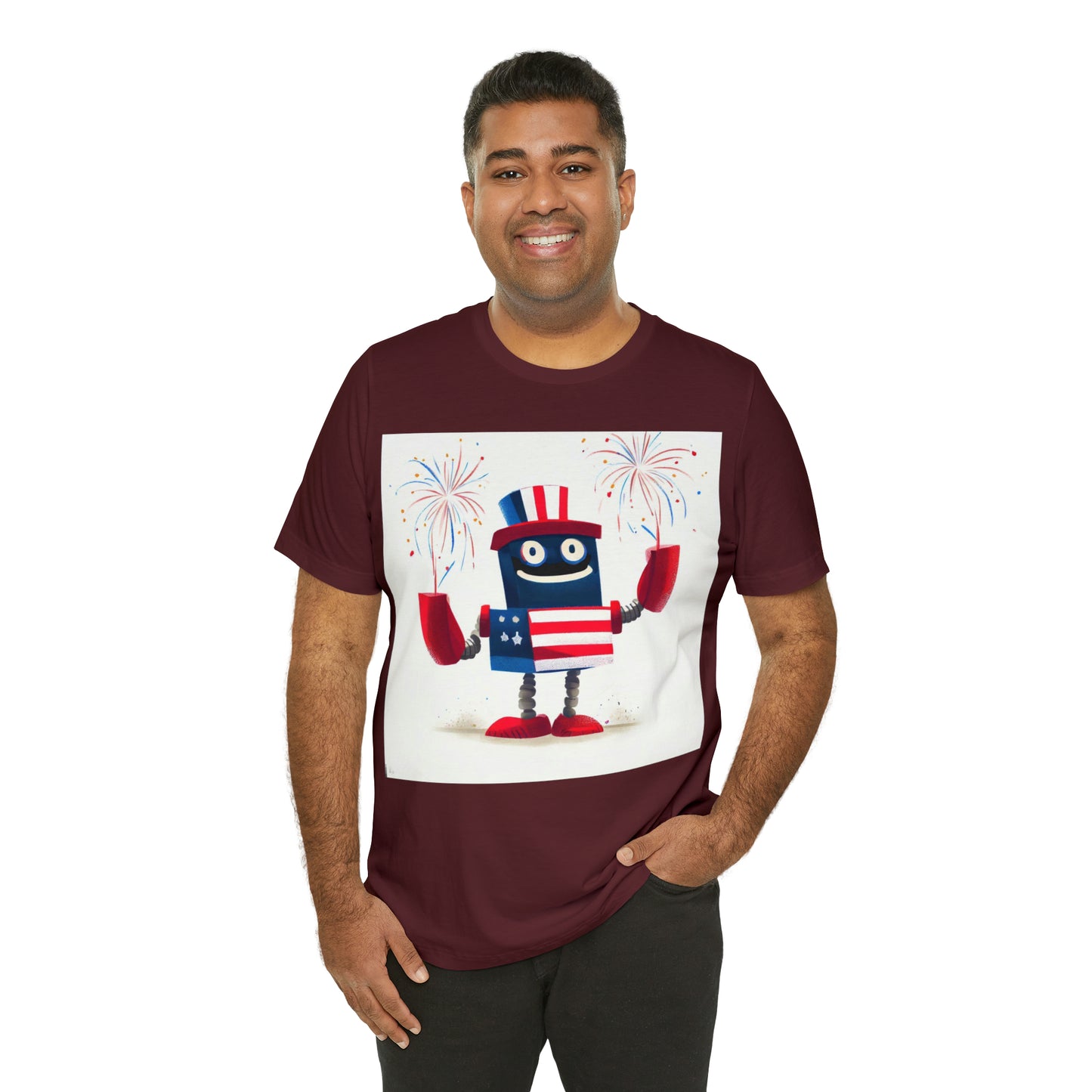 Fireworks Robot - Unisex Jersey Short Sleeve Tee